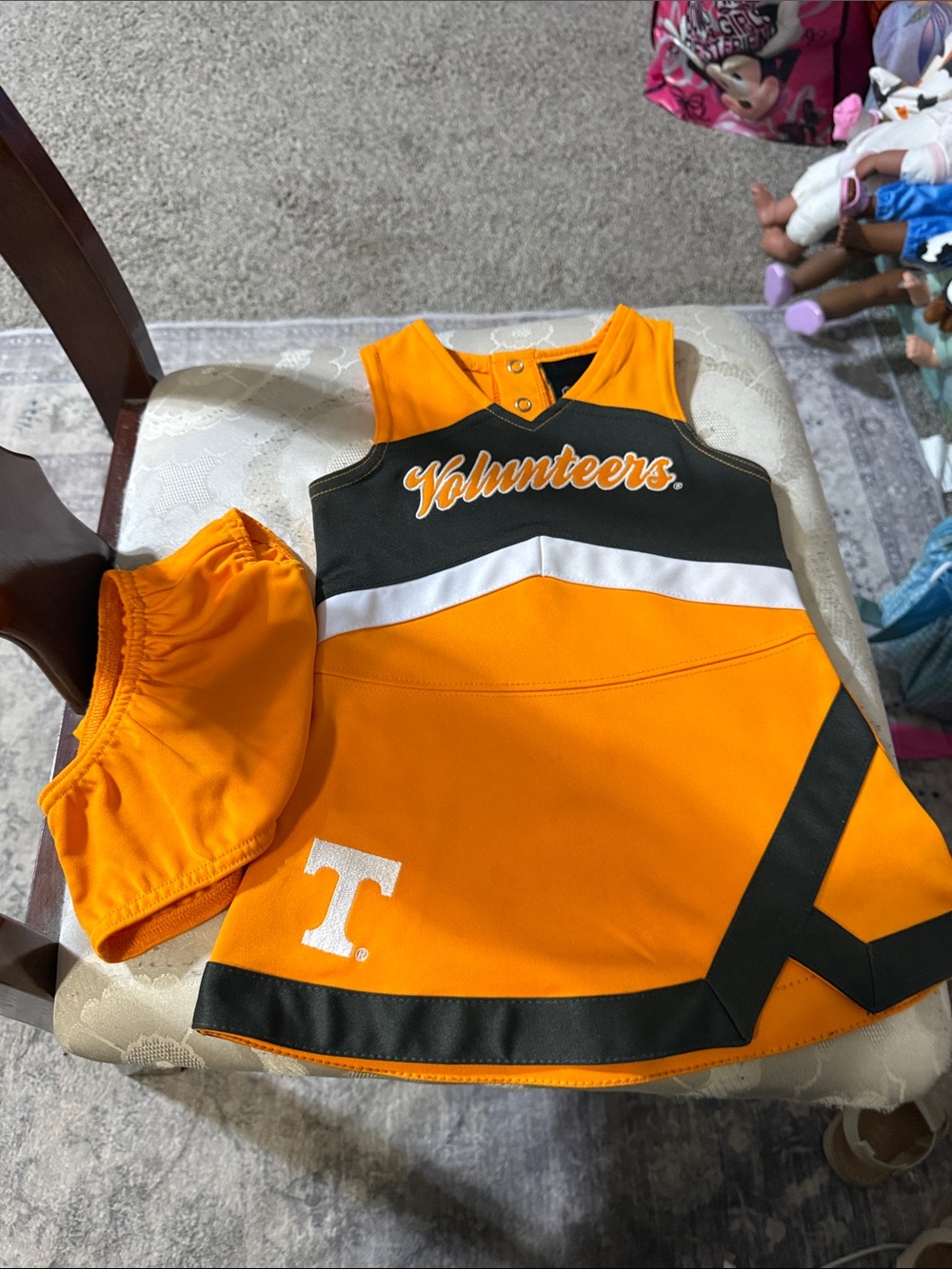 Youth Orange Volunteers Dance Dress with Cheer Skirt